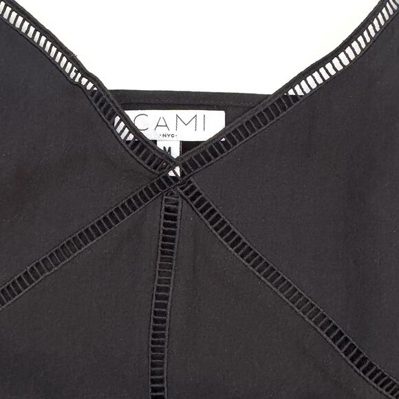 Cami NYC Women 100% Silk Adjustable Spaghetti Strap Camisole Top Black - Picture 4 of 13